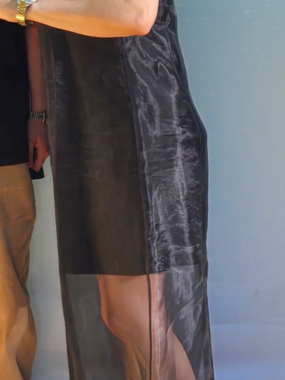 Black Sheer Overlay Dress